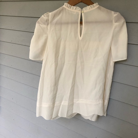 Ulla Johnson Blouse Silk Ivory Ruffles Sleeves Babydoll Isle US 0 - Picture 10 of 14